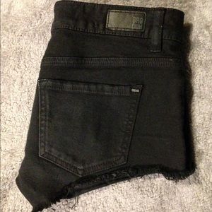 Cut off denim shorts/ jean shorts. Low rise.